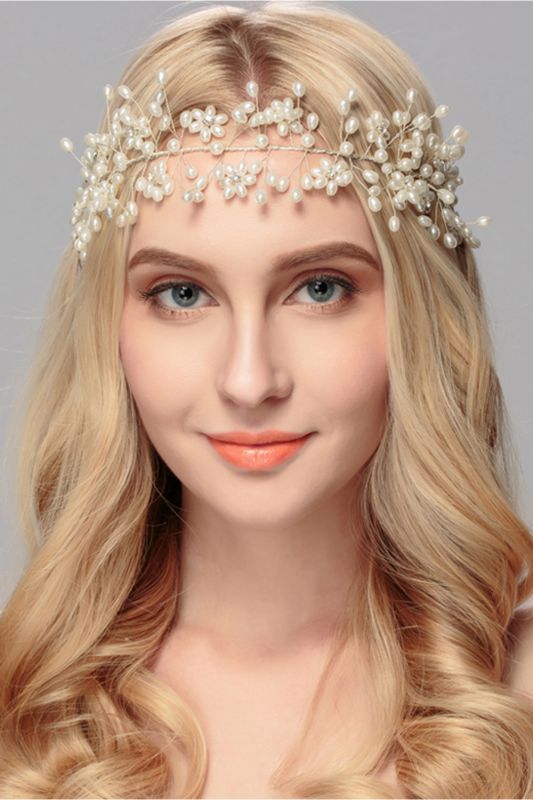 Beautiful Alloy ＆Imitation Pearls Party Headbands Headpiece with Rhinestone