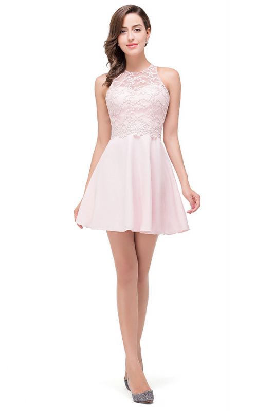 HARMONI | Cute A-line Crew Mini Bridesmaid Dresses With Applique