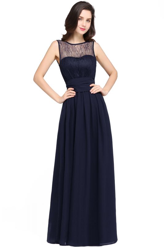 CHARLOTTE |A-line Floor-length Chiffon Sexy Black Prom Dress