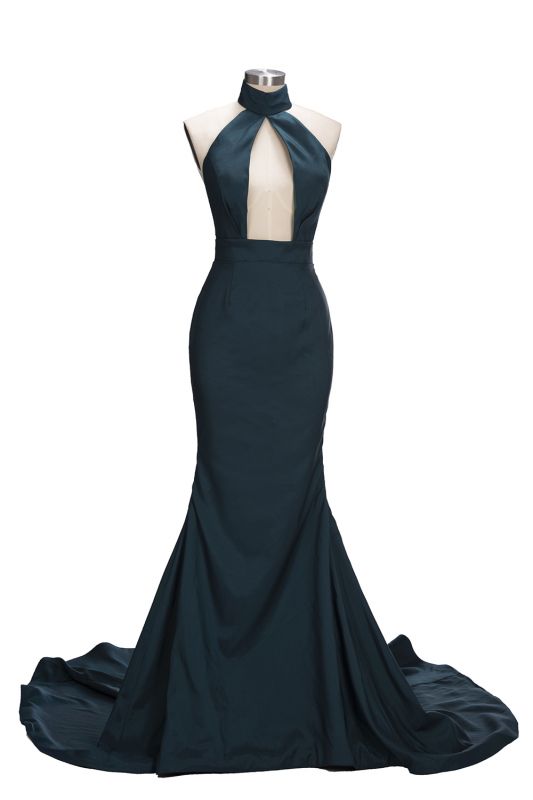 URSULA | Mermaid Halter Floor Length Hollow Front Prom Dresses