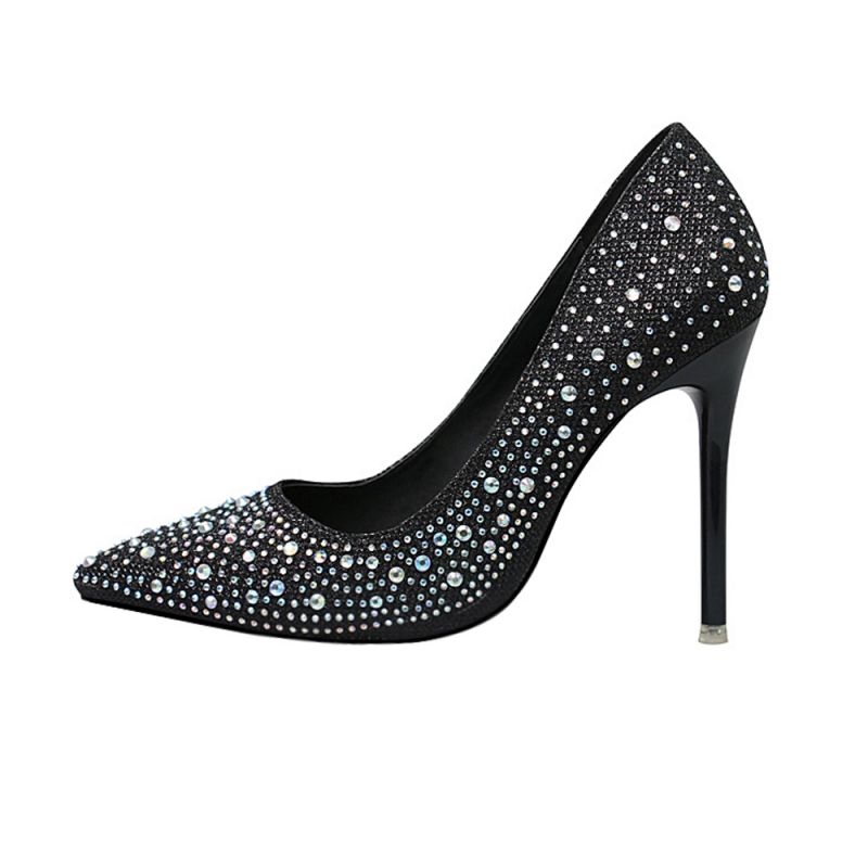 Fashion Pionted Toe High Heel Wedding Shoes with Beadings
