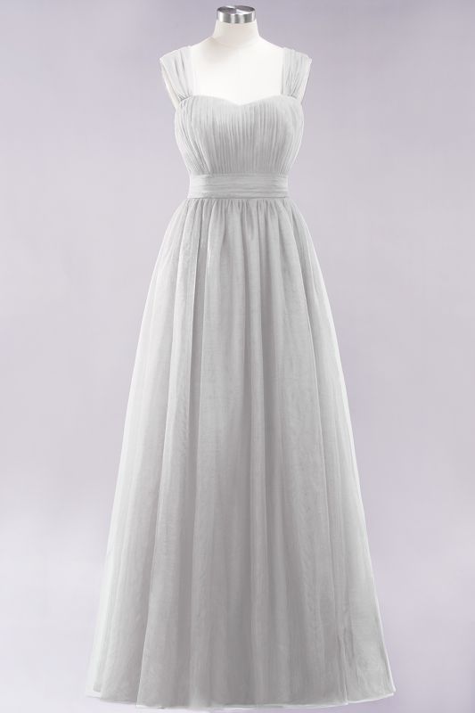 Chiffon Sweetheart Straps Sleeves Floor-Length Bridesmaid Dresses with Ruffles
