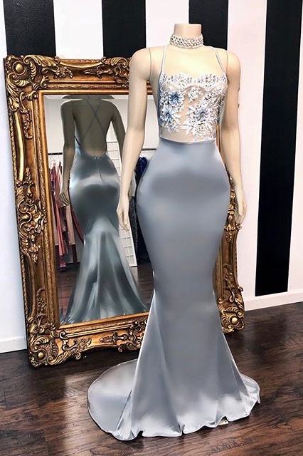 Sequins Sleeveless Mermaid Long Prom Dresses  | Glitter New Arrival Halter Red Evening Gowns