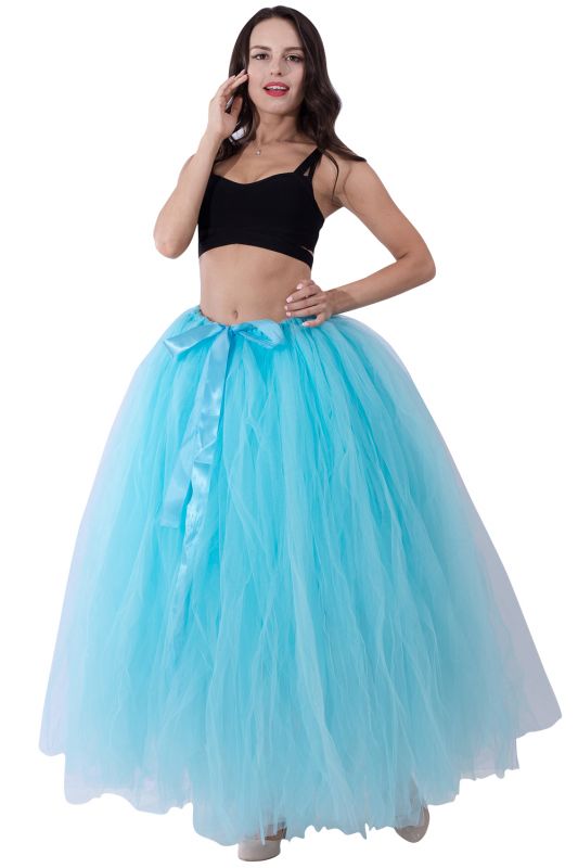 Fascinating Tulle Floor-Length Ball-Gown Skirts | Elastic Women's Skirts