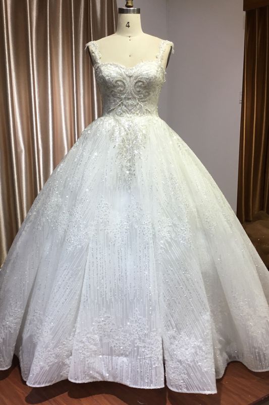 Bretelles Spaghett chérie Aline robe de mariée paillettes scintillantes robe de mariée