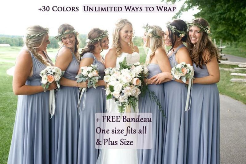 Wandelbares Kleid Brautjungfernkleid Multi-way Twist Wickelkleid