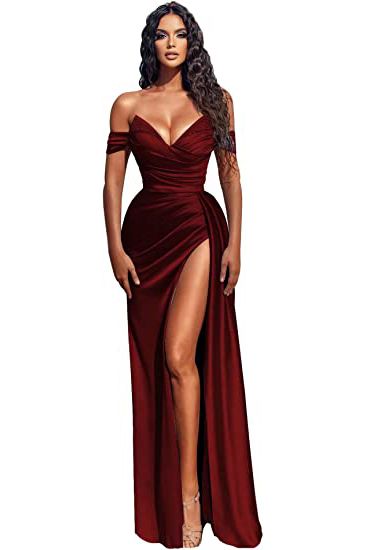 Sexy schulterfreies Satin-Meerjungfrau-Abschlussballkleid mit abnehmbarem Schwanz