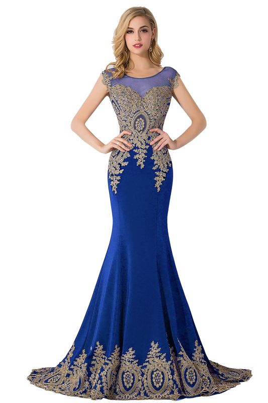 ABIGAIL | Mermaid Court Train Chiffon Evening Dress with Appliques