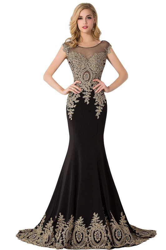 ABIGAIL | Mermaid Court Train Chiffon Evening Dress with Appliques