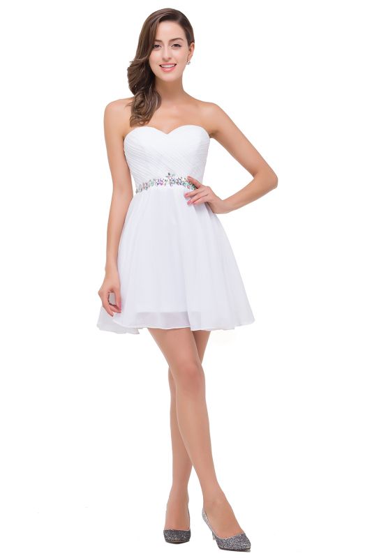 EMILEE | A-line Sweetheart Short Prom Dresses with Beadings