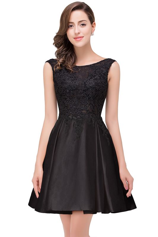EVA | A-line Sleeveless Lace Appliques Short Prom Dresses