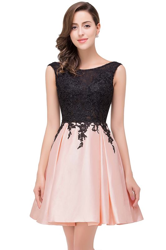 EVA | A-line Sleeveless Lace Appliques Short Prom Dresses