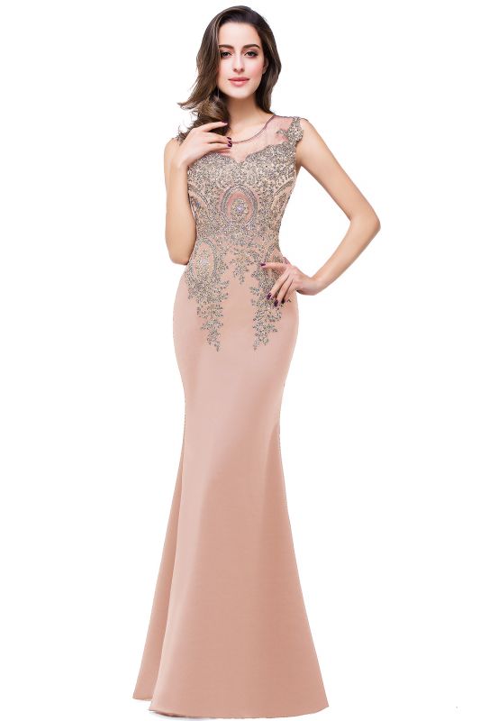 ADDISYN | Mermaid Floor-length Chiffon Evening Dress with Appliques