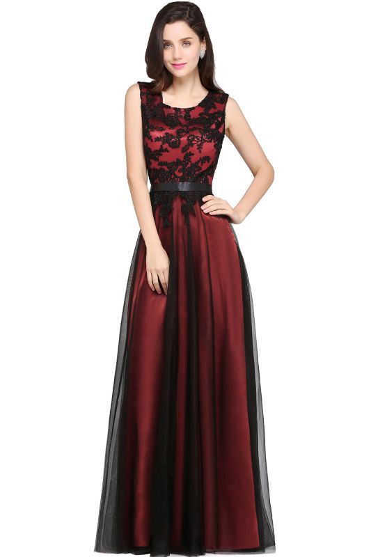 ARABELLA | A-line Scoop Floor Length Lace  Evening Dresses