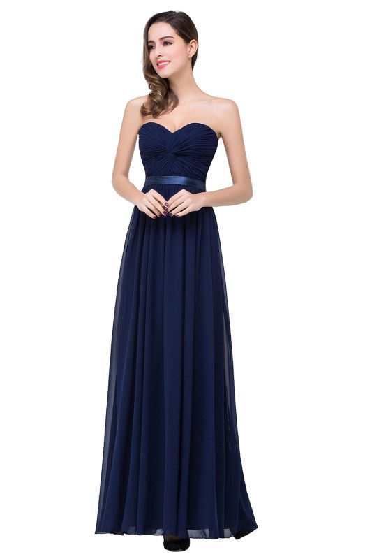 ADELINA | A-Linie Liebsten Chiffon Brautjungfer Kleid mit Drapiert