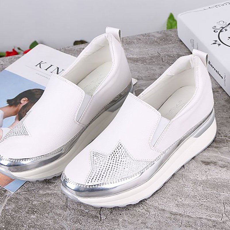 Daily Round Toe Wedge Heel PU Loafers