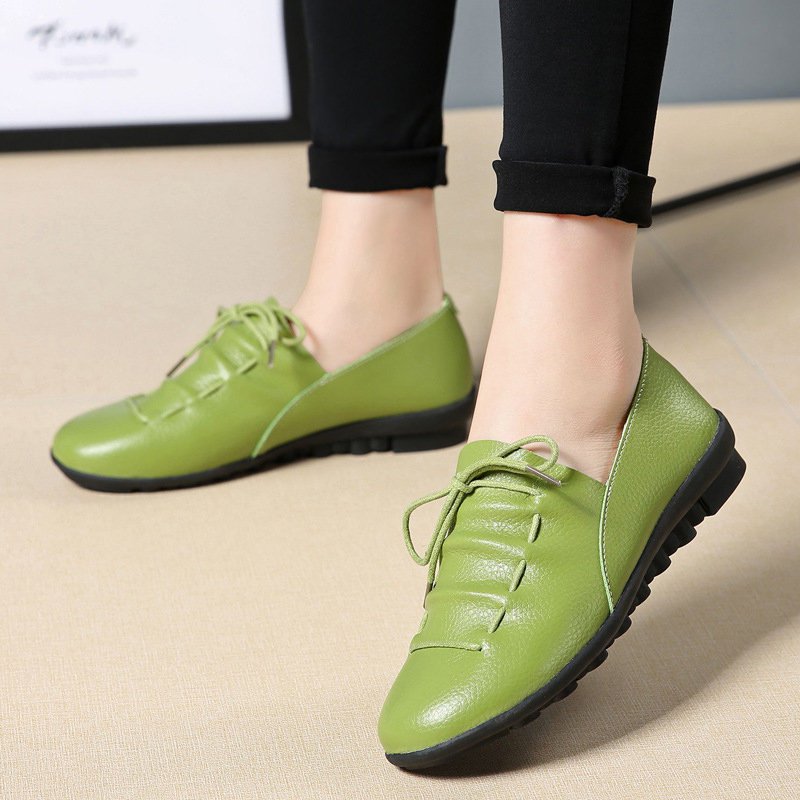 Casual Round Toe Lace-up Flat Heel Loafers