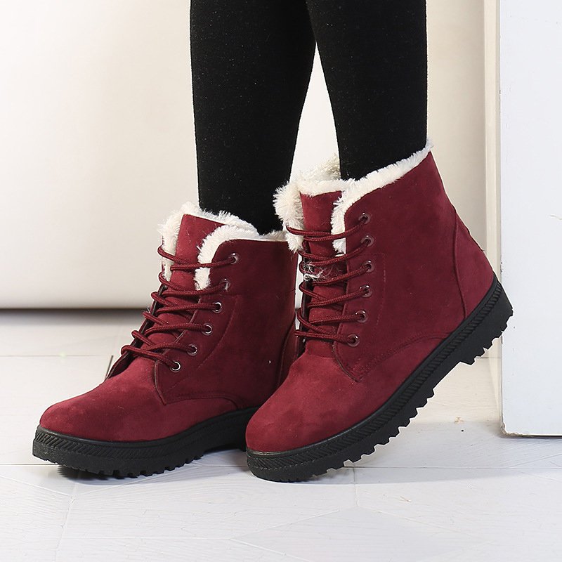 Daily Lace-up Round Toe Elegant Boots