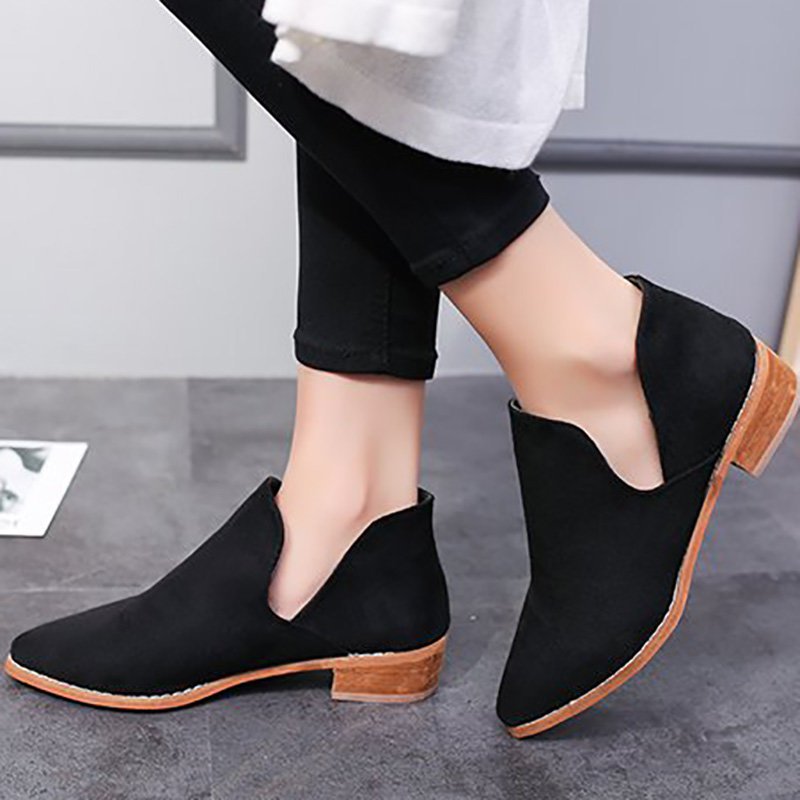 Chunky Heel Daily Pointed Toe Elegant Suede Boots