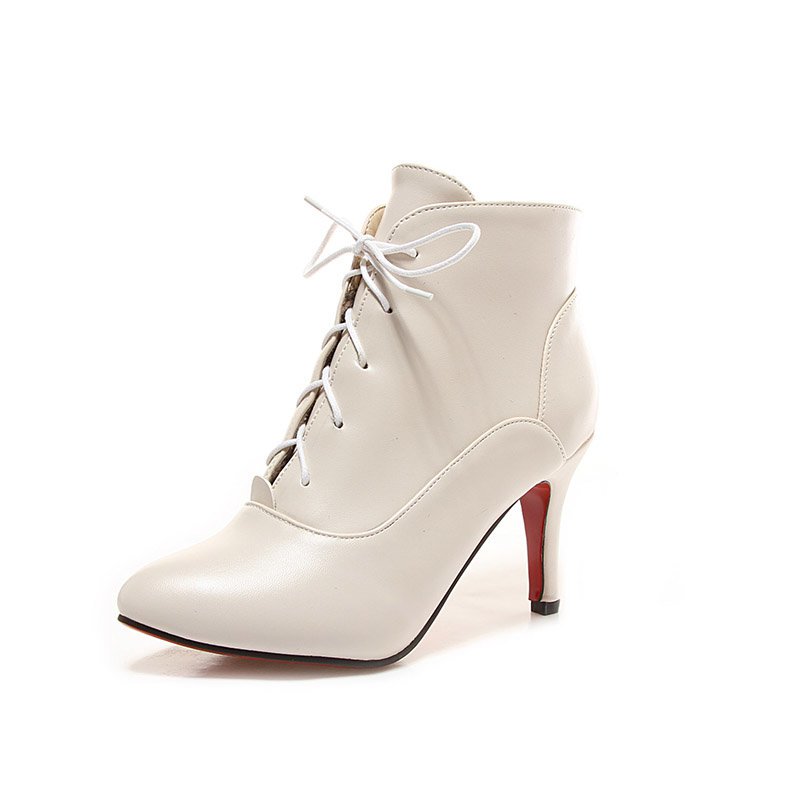 Lace-up Stiletto Heel Pointed Toe Elegant Boots