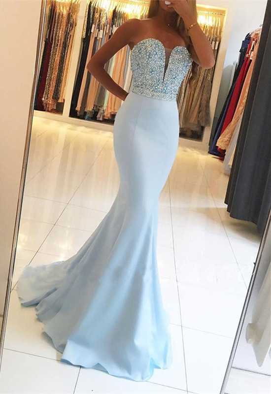 Elegant Sweetheart BeadingsEvening Dress Mermaid Long Prom Dress BA7755