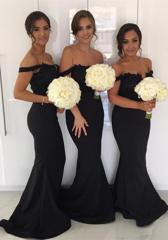 Simple Off-the-shoulder Mermaid Bridesmaid Dress | Lace Bridesmaid Dress