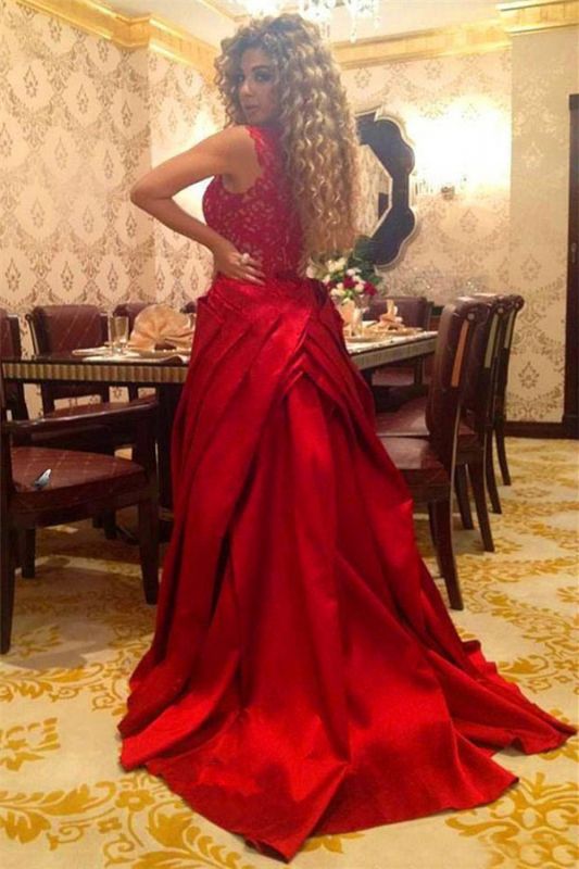 Wholesale Sexy Red Lace Dresses For Proms For SaleDesigner Removable Long Womens Party Evening Gowns 123458