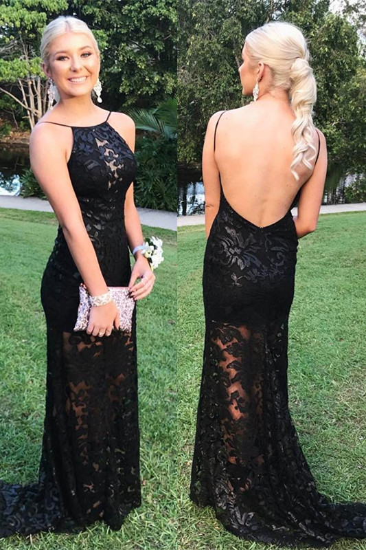 Sexy Lace SleevelessProm Dress Backless Long Party Gowns ba9621