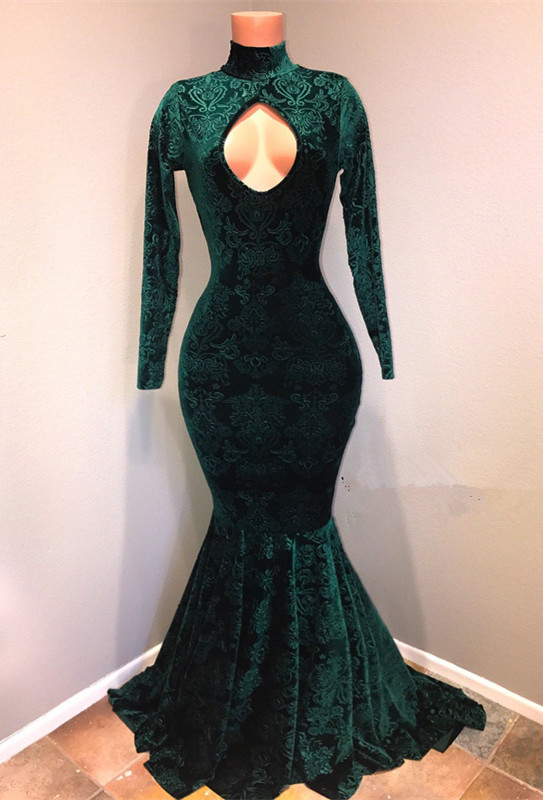 High Neck Velvet Mermaid Prom Dresses  |Prom Dresses  BA8867