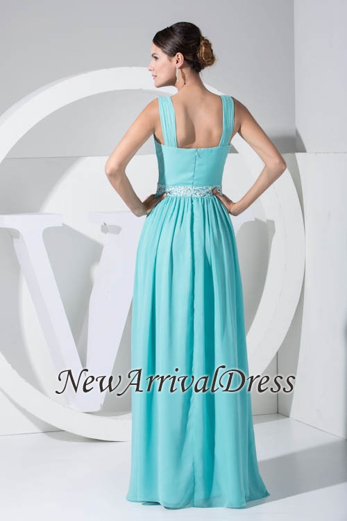 Spaghetti Straps Sexy Side Slit Formal Dresses  | Sleeveless Open Back Long Evening Gowns