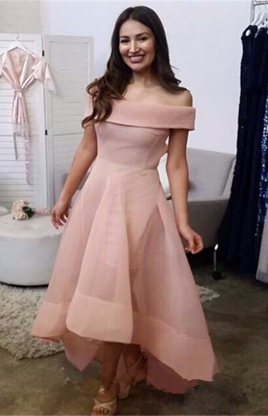 Elegant Off-the-shoulder A-line Hi-Lo Prom Dress