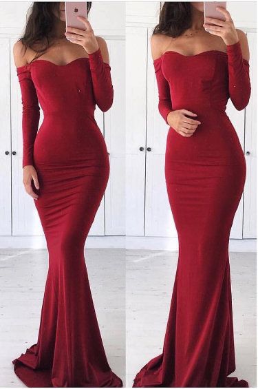 Sexy Sweetheart Prom Dresses | Off-the-Shoulder Sexy Mermaid Evening Dresses