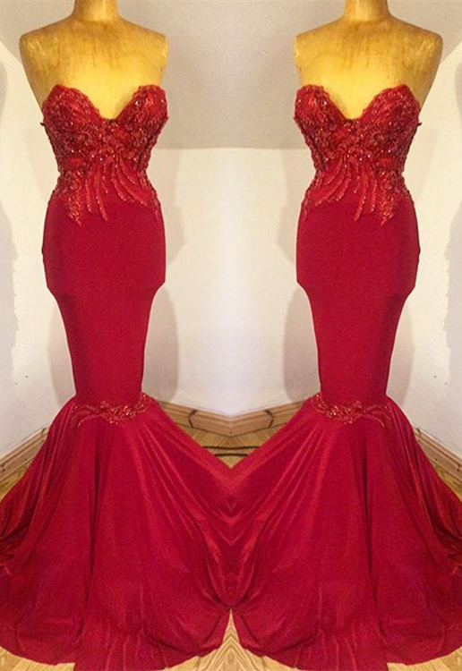 Glamorous Sweetheart 2021 Evening Dress | Mermaid Long Prom Dress With Beadings