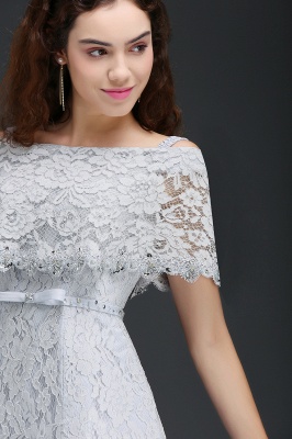ALEXIS | A Line Off Shoulder Tea-Length Lace Homecoming Dresses With Sash_4
