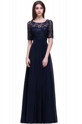 AUBRIELLE | A-line Scoop Chiffon Elegant Prom Dress With Lace_9