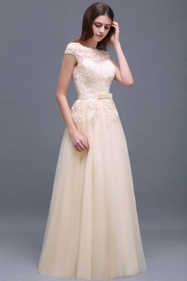 AUBREE | A-line Floor-Length Tulle Prom Dress With Lace Appliques_10