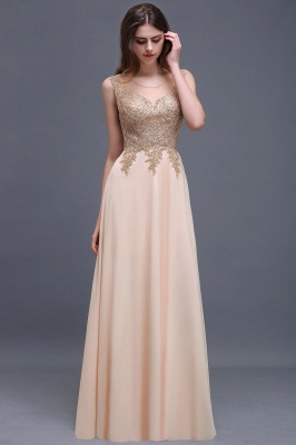 ALAYNA | Sheath Jewel Long Chiffon Evening Dresses With Applique_7