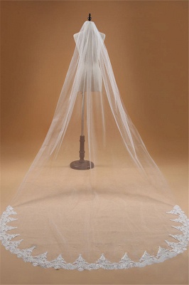 Guirnalda elegante de encaje de Tulle Edge 3 * 1.5M Guantes de boda con peine_3