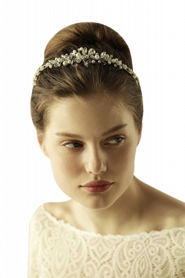 Aleación elegante perlas de imitación Ocasión especial y horquillas boda Celada con diamantes de imitación de cristal_5