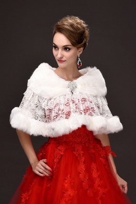 Fashion Tulle White Half-Sleeves Casual Bride Wedding Wraps with Crystal_3