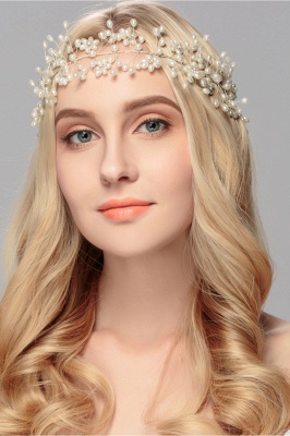 Beautiful Alloy ＆Imitation Pearls Party Headbands Headpiece with Rhinestone_3