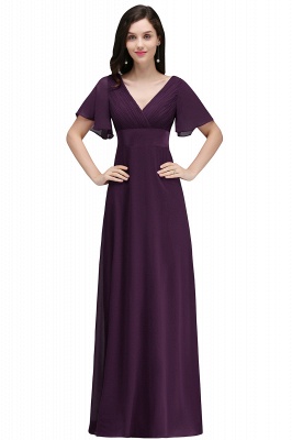 COLETTE | A-line Floor-length Chiffon Burgundy Prom Dress with Soft Pleats_2