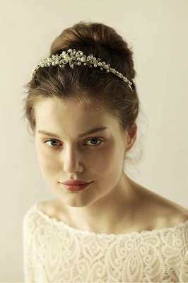 Elegant Alloy Imitation Pearls Special Occasion ＆Wedding Hairpins Headpiece with Crystal Rhinestone_4