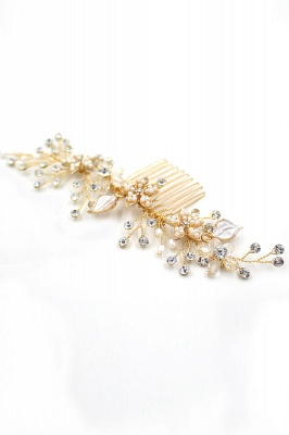 Schöne Legierung & Strass Hochzeit Kämme-Haarspangen Headpiece mit Nachahmungen von Perlen_8