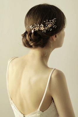 Magnifique alliage & strass mariage Combs-Barrettes Headpiece avec perles d'imitation_4