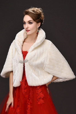 Elegant Warm Tulle Ivory Half-Sleeves abrigos casuales con cristal_5
