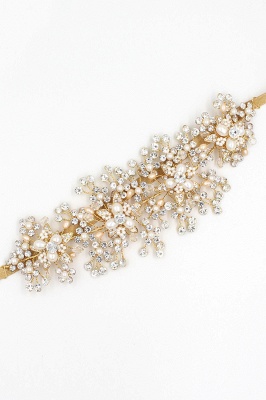Luxury glamourous Alloy＆Rhinestone Special Occasion ＆Wedding Headbands Headpiece with Imitation Pearls_8