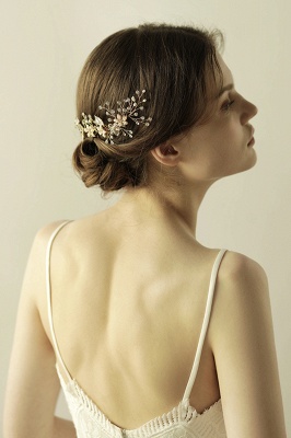 Magnifique alliage & strass mariage Combs-Barrettes Headpiece avec perles d'imitation_3