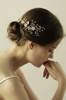 Magnifique alliage & strass mariage Combs-Barrettes Headpiece avec perles d'imitation_1