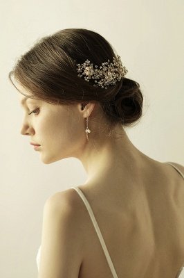 Luxury glamourous Alloy＆Rhinestone Special Occasion ＆Wedding Headbands Headpiece with Imitation Pearls_1